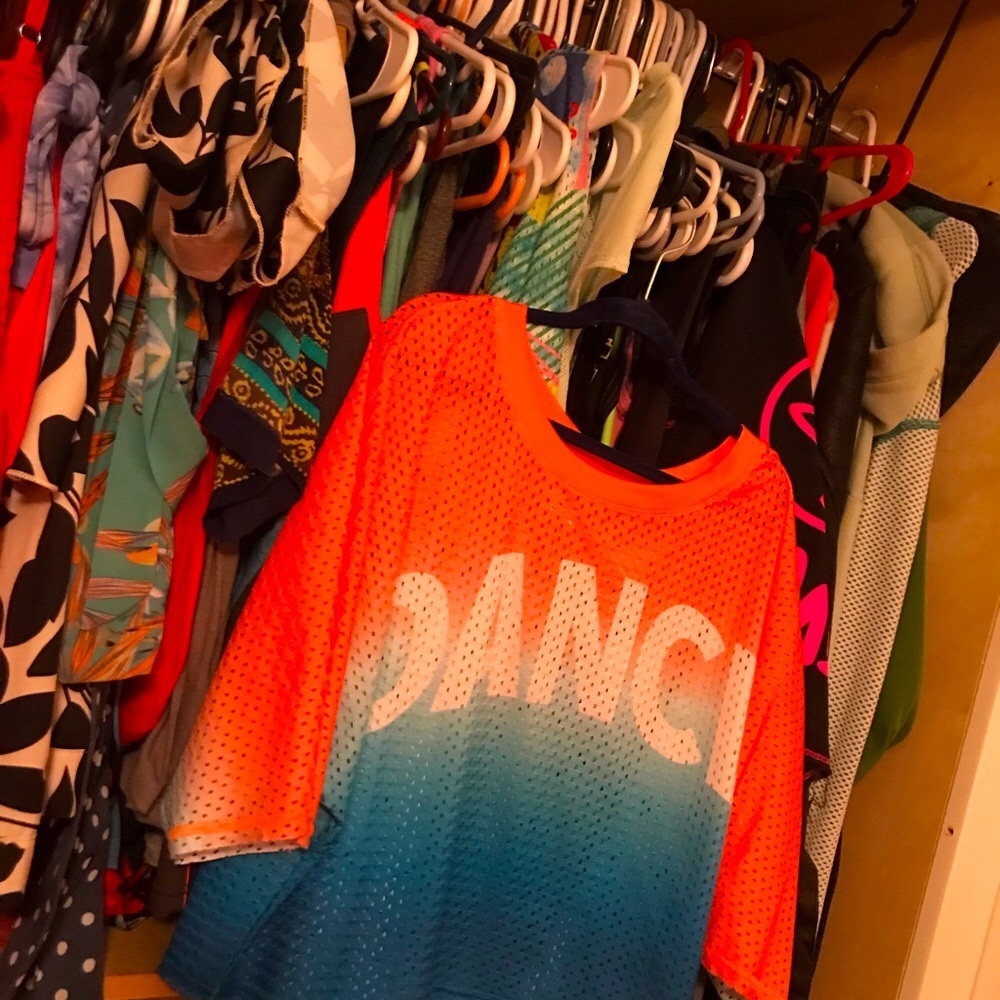 Zumba shirts, leggings and shoes! XS and small